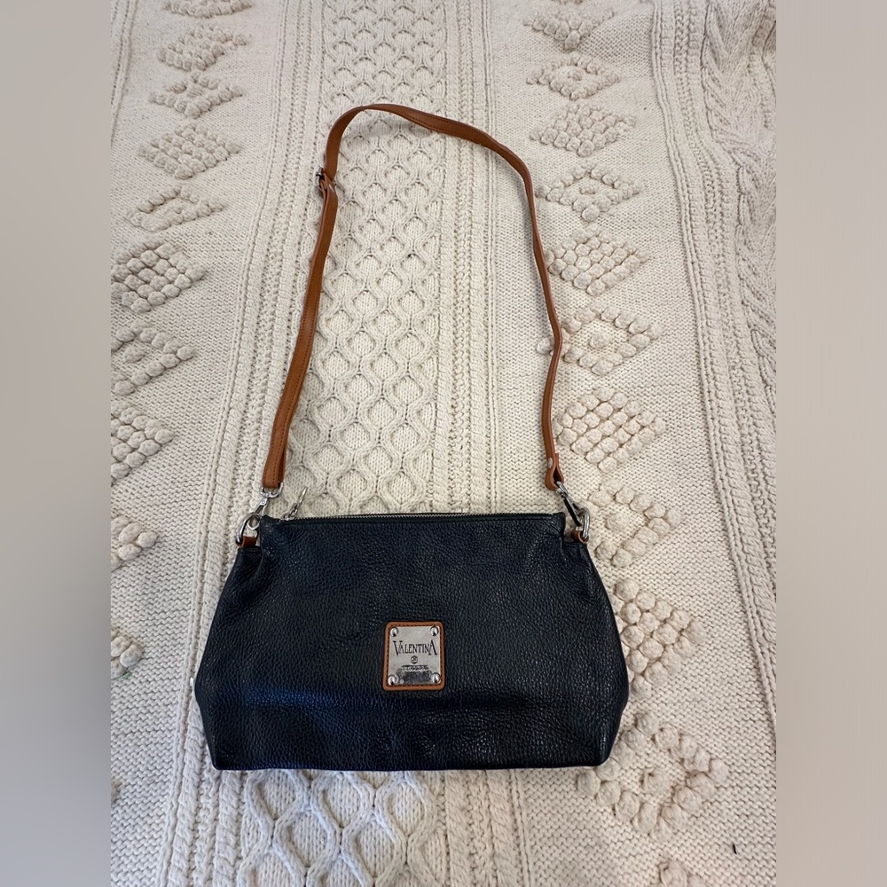 Black leather vintage VALENTINA bag made in Italy